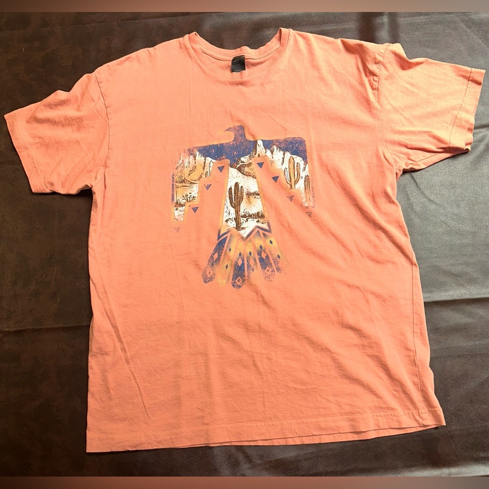 Sweet‎ Claire Womens Orange Mauve Oversized T-Shirt Size L/XL Loose Fit